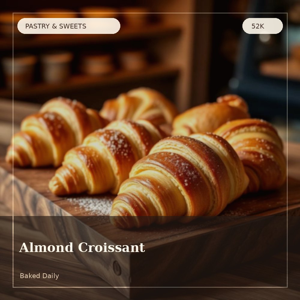 Almond croissant with powdered sugar