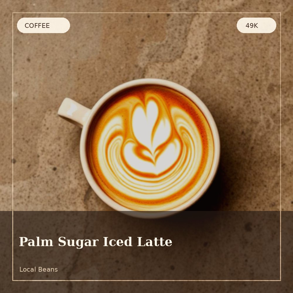 Palm sugar iced latte with ice