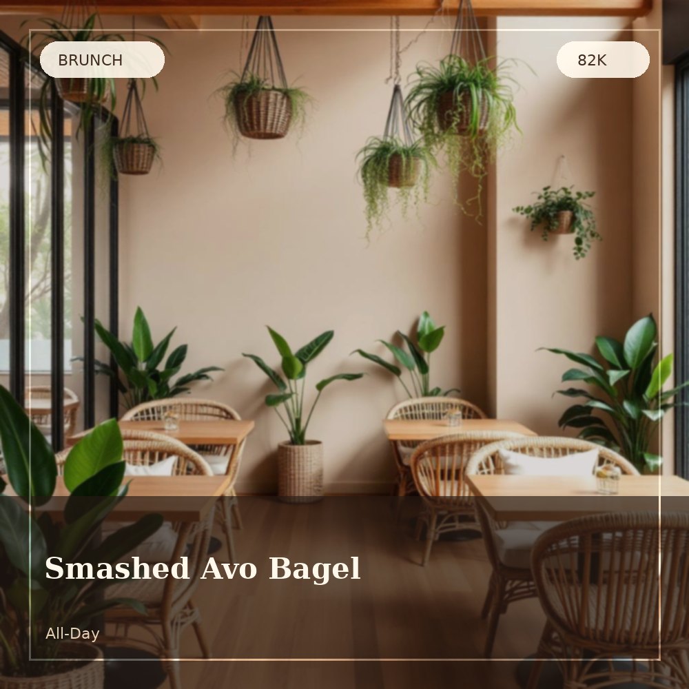 Smashed avocado bagel