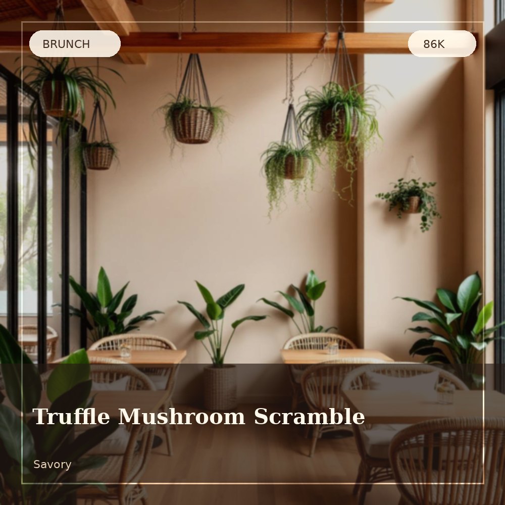 Truffle mushroom scrambled eggs on toast